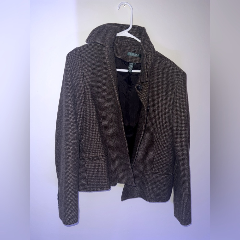 Ralph Lauren Brown Texture Blazer Size 14